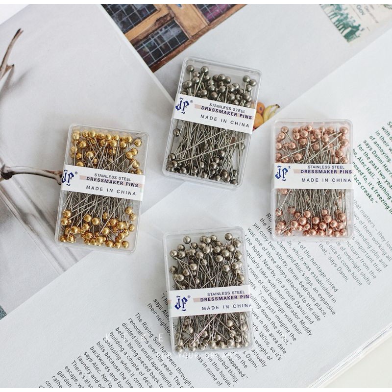 Bộ 100 Kim Cố Định Vải Đính Ngọc Trai Dùng Để May Đồ DIY