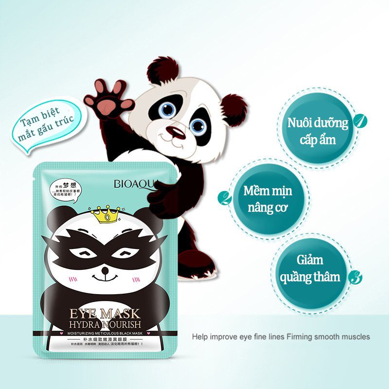 Mặt Nạ Mắt giảm quầng thâm Giảm Mỏi Mắt, Dưỡng Ẩm, Chống Nhăn Và vết Chân Chim Gấu trúc BIOAQUA nội địa trung BQMN014