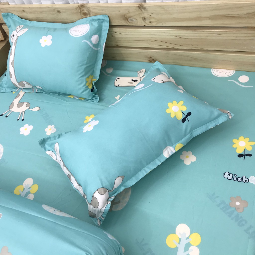 Bộ ga gối, Cotton Poly nhiều màu sắc MD.Decor - Chăn ga gối miễn phí may bo chun M4,M6,M8