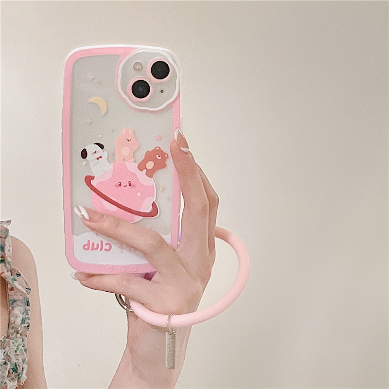 Ốp lưng iphone Ốp Điện Thoại Silicon Hình Hoa/Hành Tinh Có Vòng Bảo Vệ Lens Cho iPhone 13 14proPromax 8P X XR Xs Promax Dinuo case