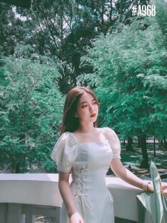 Đầm mắc cáo đan dây trắng xb