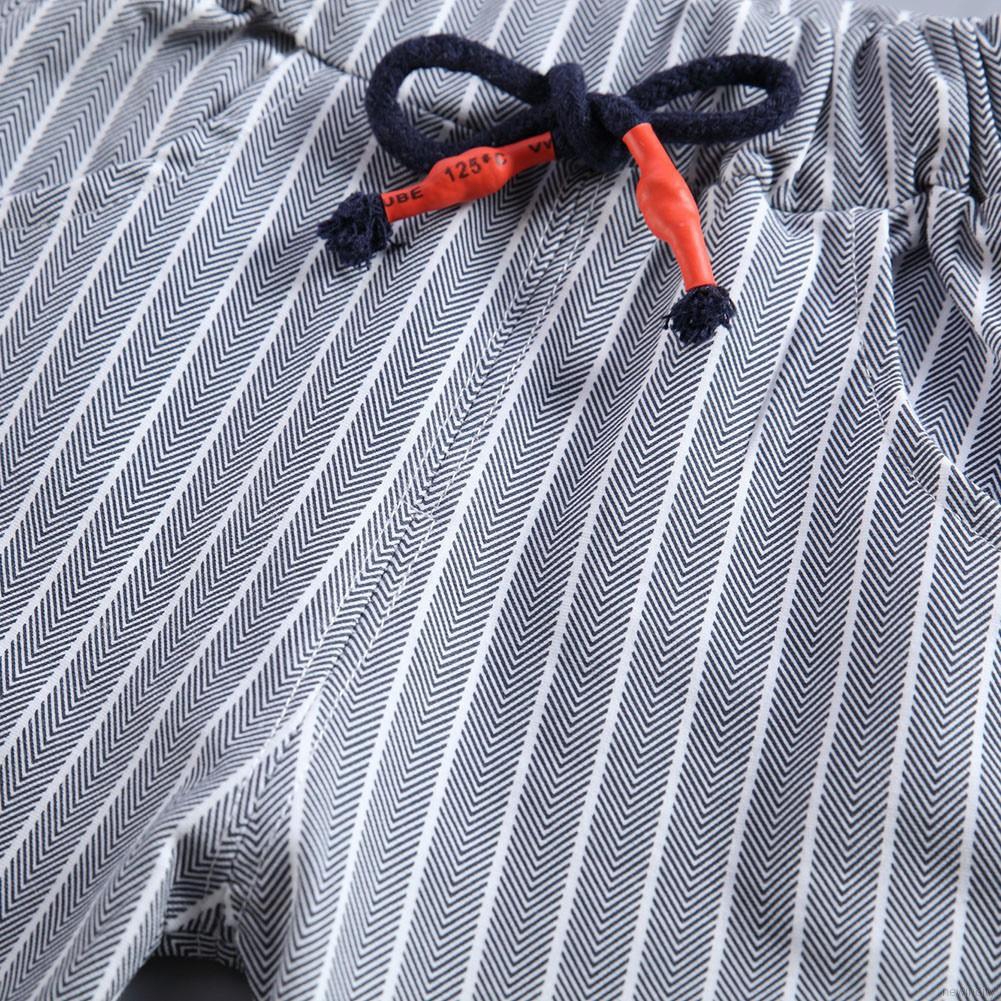 Set áo thun ngắn tay cổ bẻ + Quần short đáng yêu cho bé trai gái