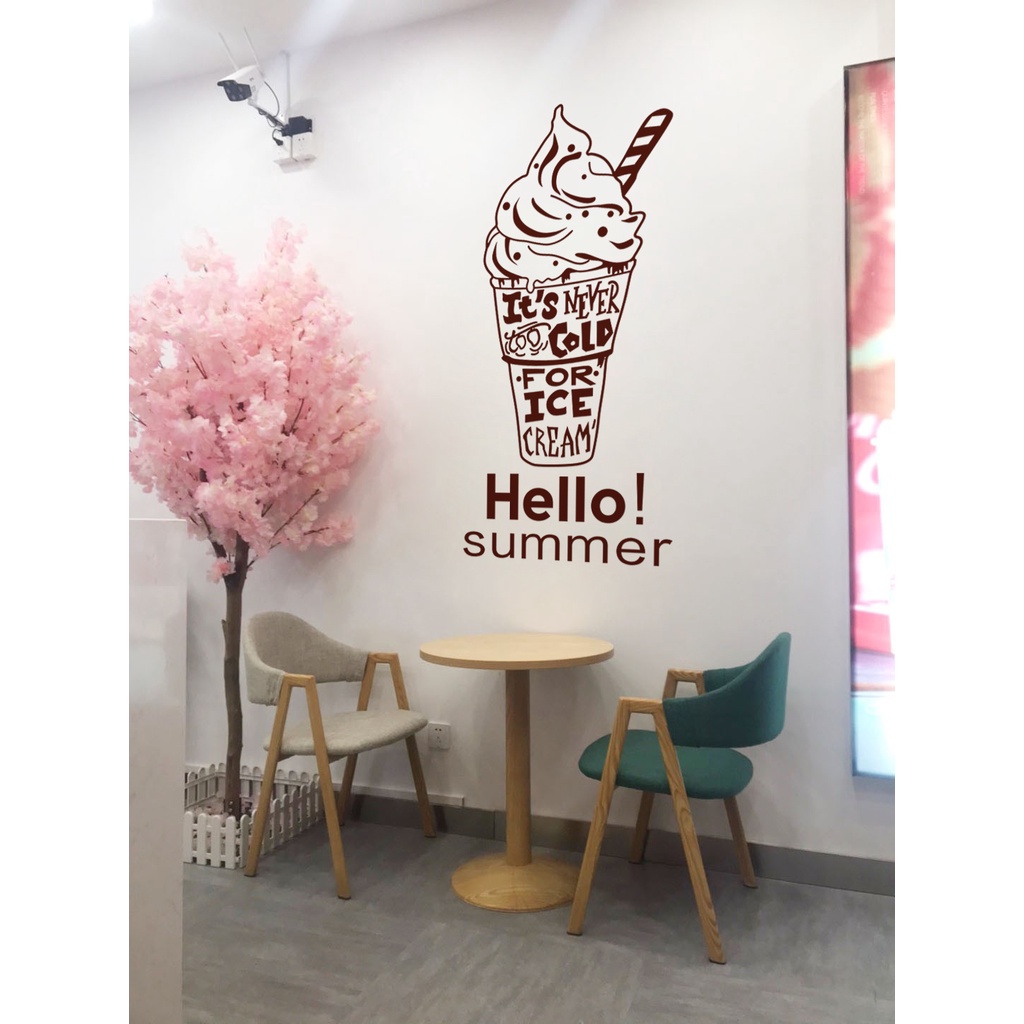 Tranh Mica trang trí Ice cream summer kem Trang trí phòng cho bé, Trường mầm non - EPeBen