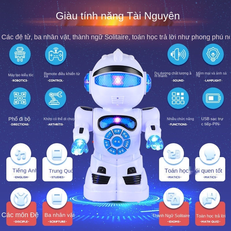 Câu chuyện toán học tiếng Anh và ngôn ngữ trung quốc đường thi đồ chơi trẻ em robot