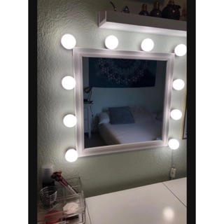 Set đèn led dán gương điều chỉnh ánh sáng xoay 360 độ tặng miếng dính 2 mặt + mút chân không