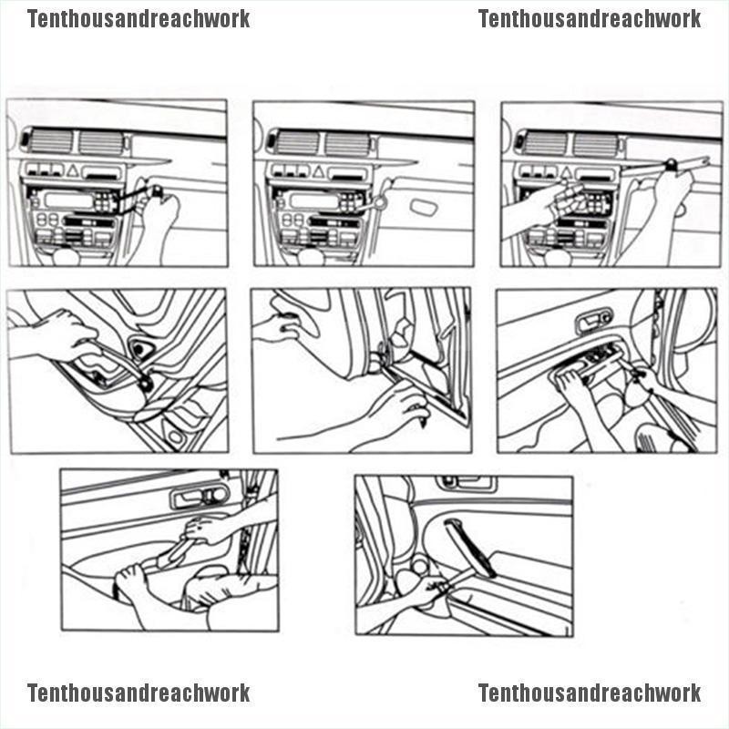 Bộ 4 dụng cụ tháo gỡ chốt cửa/bảng điều khiển xe ô tô chuyên dụng