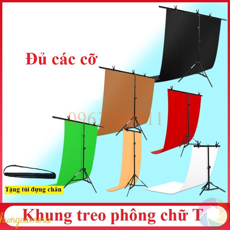 Bộ giá treo phông chụp ảnh Studio chuyên nghiệp - Khung chữ T