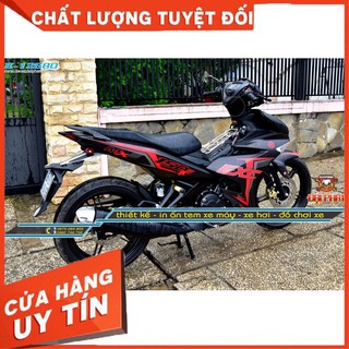 Tem Trùm Xe Exciter 150 MX Đen Đỏ