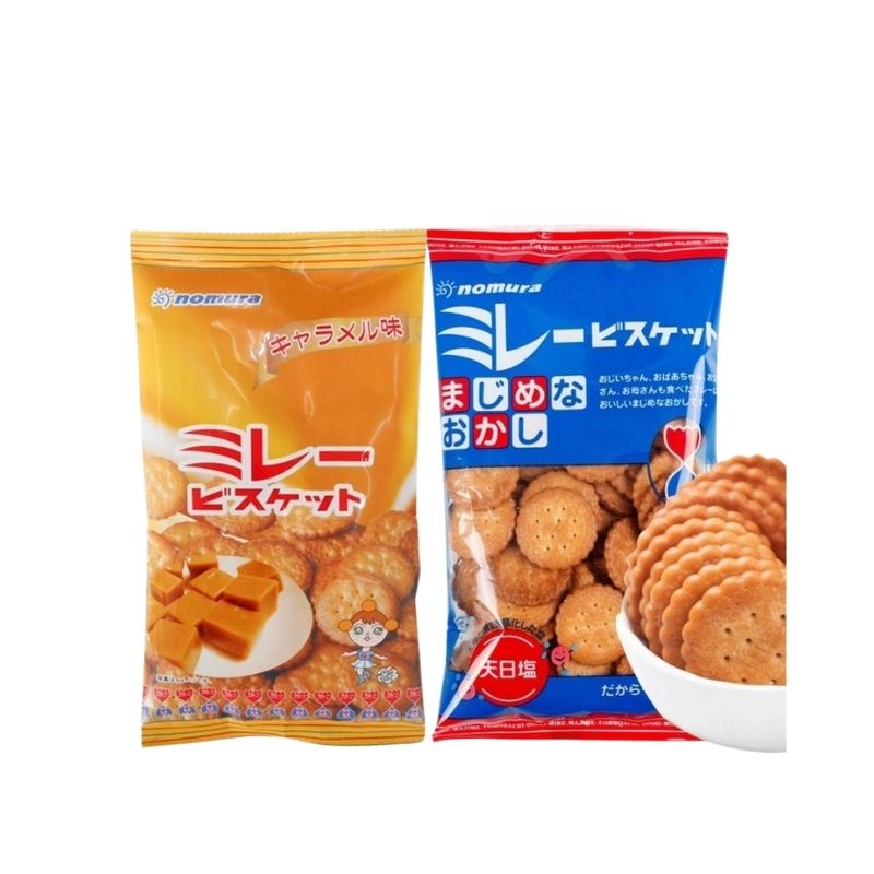 Bánh quy NOMURA Nhật Bản đủ vị, Bánh quy Nhật vị caramel, vị sữa muối thơm ngon date 06/2022