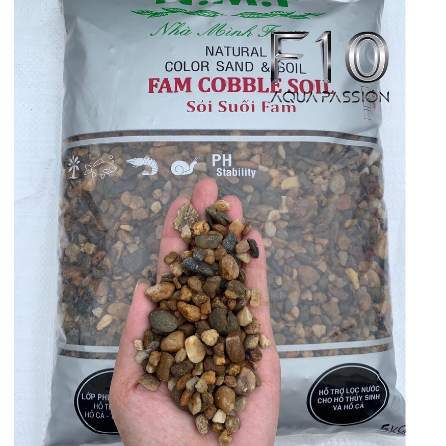 Sỏi Suối Fam 500G  Trải Nền Bể Thuỷ Sinh - Sỏi trải nền siêu đẹp