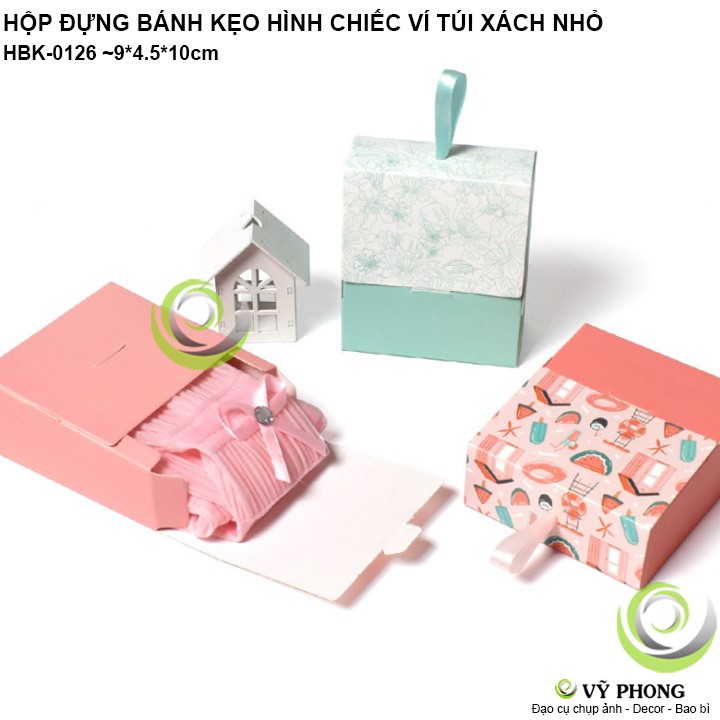 HỘP GIẤY ĐỰNG BÁNH KẸO HÌNH CHIẾC VÍ TÚI XÁCH NHỎ ĐỰNG QUÀ TẶNG CÁC DỊP LỄ TẾT HBK-0126