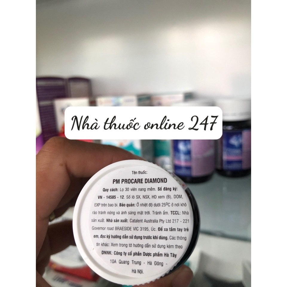 PM Procare Diamond lọ 30 viên Bổ sung đầy đủ vitamin cho mẹ bầu, cho một thai kỳ khỏe mạnh hạnh phúc vuông tròn