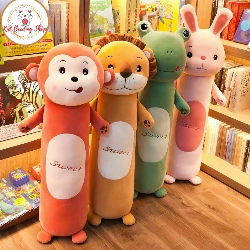 Gấu bông cho bé, Gối ôm hình thú dài 55cm 70cm 90cm 110cm, Mềm Mịn Co Dãn 4 Chiều