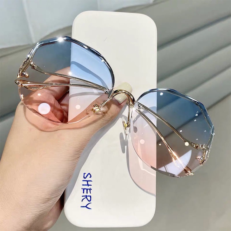 IF ME Kính mát gọng kim loại màu gradient thời trang cho nữ