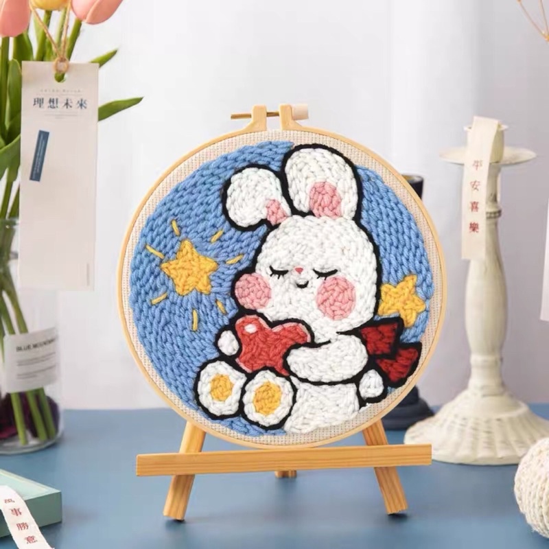 Bộ kít thêu nổi, thêu xù Happy Rabbit