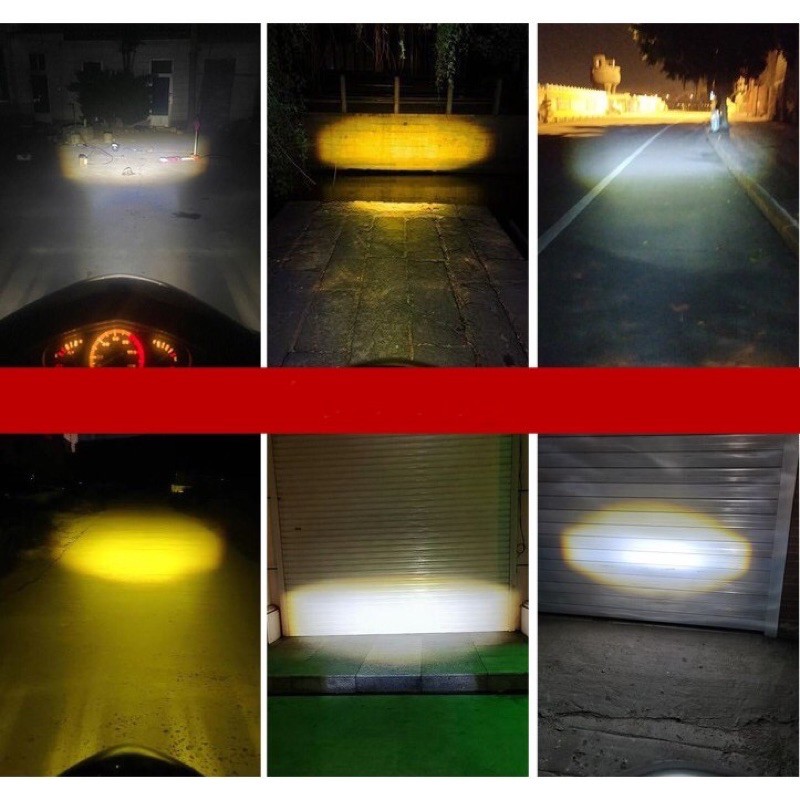 Đèn Pha Bi Cầu LED H4 cho Xe ô tô xe máy Chân Cài  H4 - Ánh Sáng Trắng/ Vàng,pha trắng cos vàng
