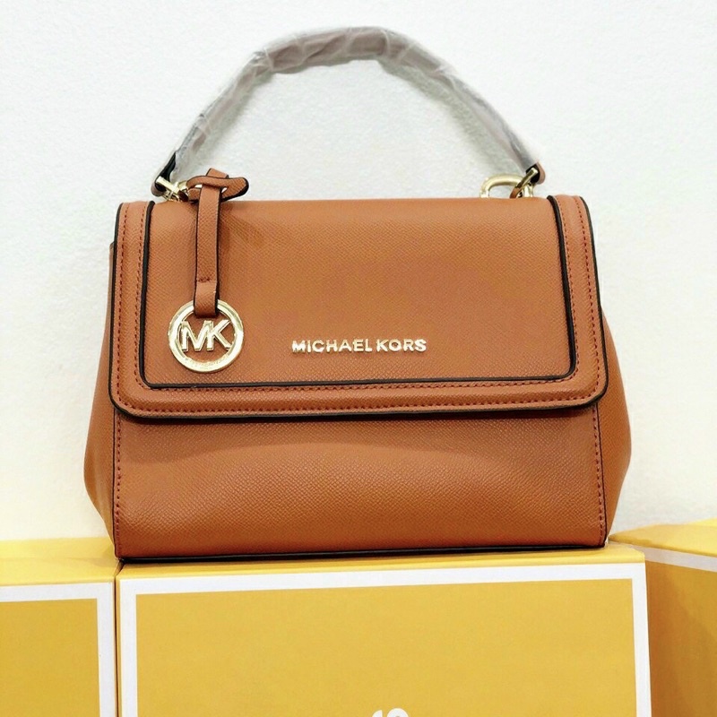 Túi Xách Nữ Cao Cấp Michael Kors Ava Mini Saffiano Crossbod Logo Vàng Sách Tay funbox Hàng Hiệu Thời Trang Cao Cấp Nữ