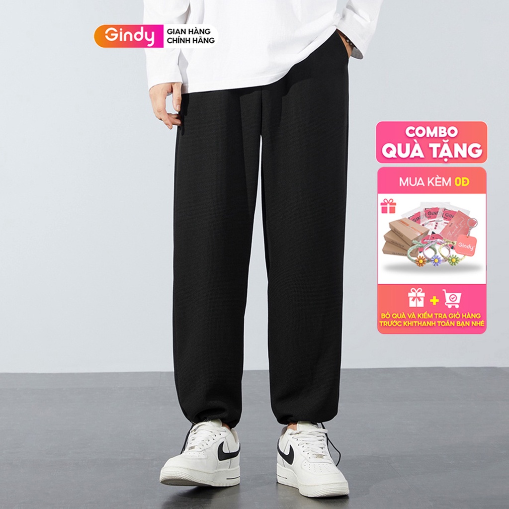 Quần jogger nam nữ GINDY thể thao dây rút chất nỉ da cá phong cách unisex cá tính thời trang thu đông QN004