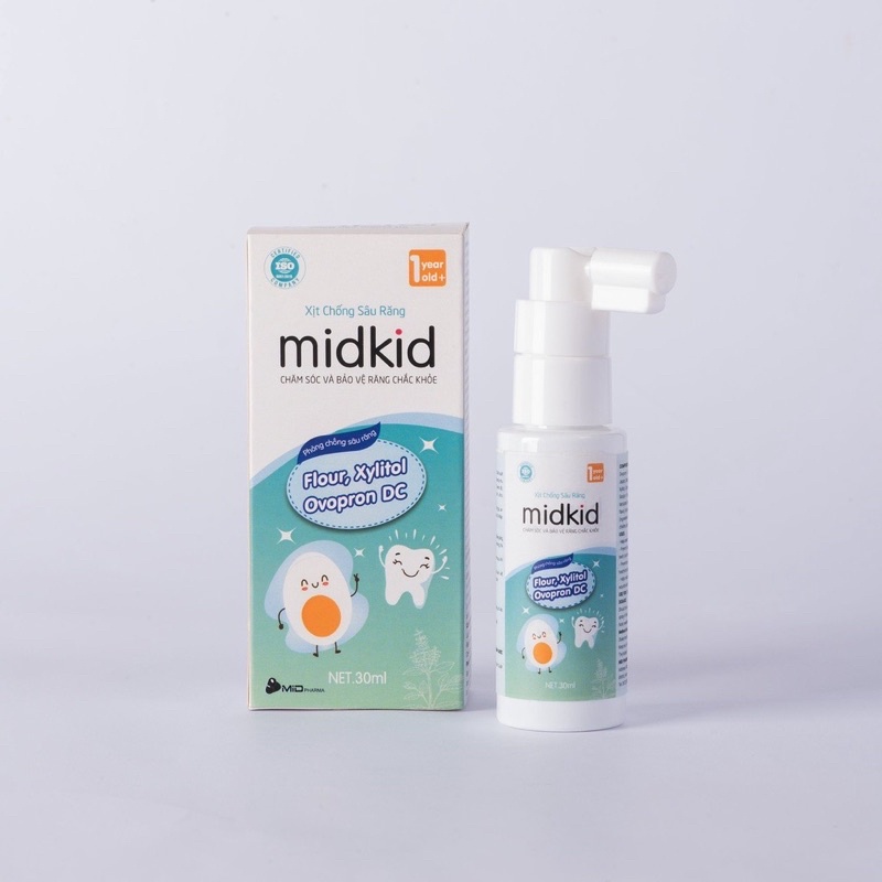 🧡Xịt Chống Xâu Răng Midkid🧡chống xâu răng cảm cúm - dành cho bé trên 1 tuổi - lọ 30ml