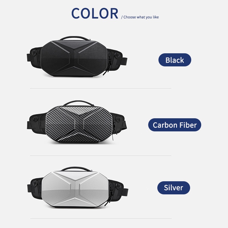Túi bao tử OZUKO vỏ cứng chống thấm nước có cổng sạc USB dành cho nam | BigBuy360 - bigbuy360.vn