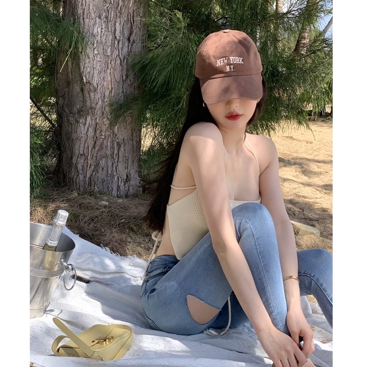 Áo hai dây QADCOL ôm dáng hở cổ quyến rũ cho nữ