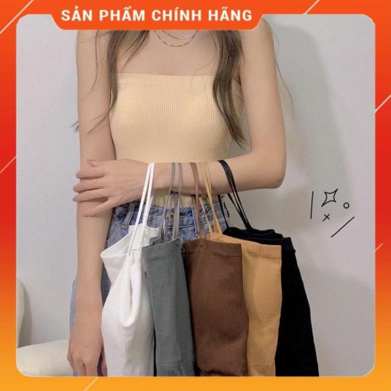 Áo Bra Nữ Thun 2 Dây Dáng Dài Có Mút Nâng Ngực Màu Pastel Quyến Rũ 1880