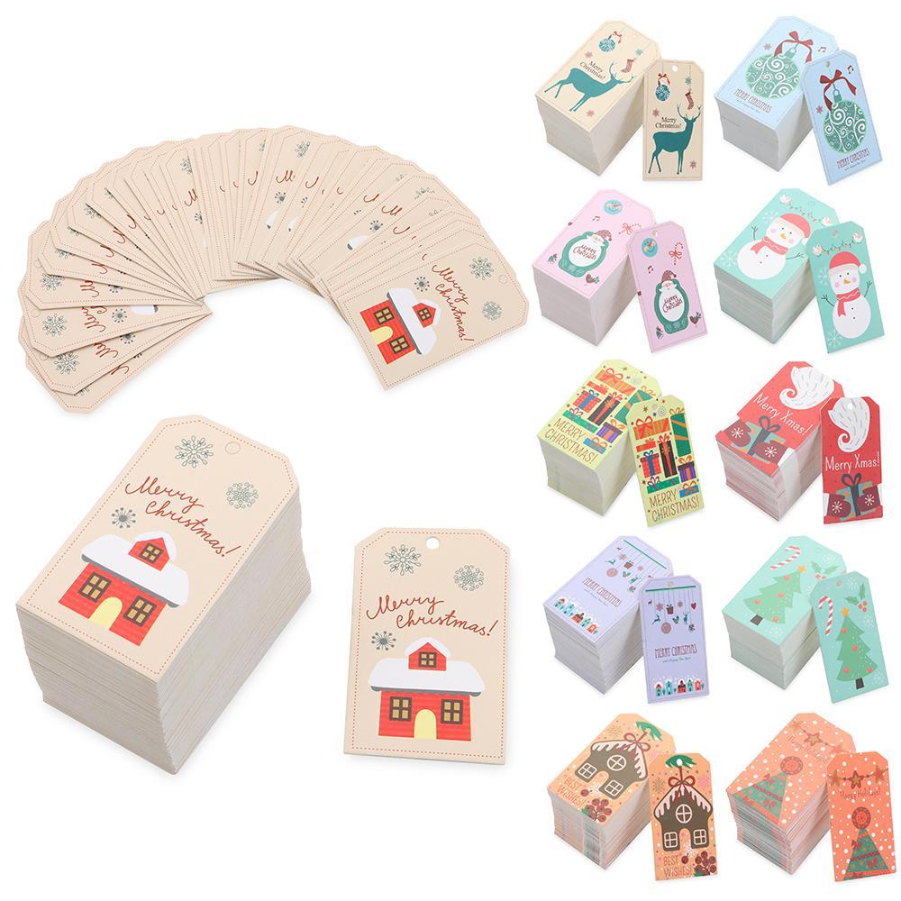 JONYE Set 100 Thẻ Giấy Hình Ông Già Noel Trang Trí Quà Tặng