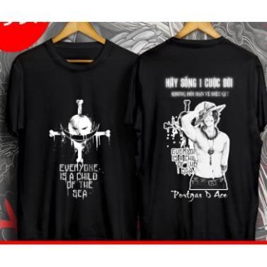 [SIÊU RẺ] ÁO ONE PIECE ACE | ÁO THUN ONE PIECE đẹp tặng kèm bịt mặt ONE PIECE cực ngầu