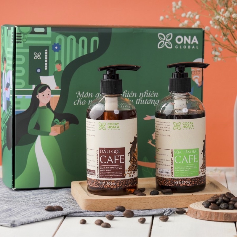 Combo dầu gội thảo dược sữa tắm Cafe sạch gàu khử mùi cơ thể Cocayhoala 300g | BigBuy360 - bigbuy360.vn