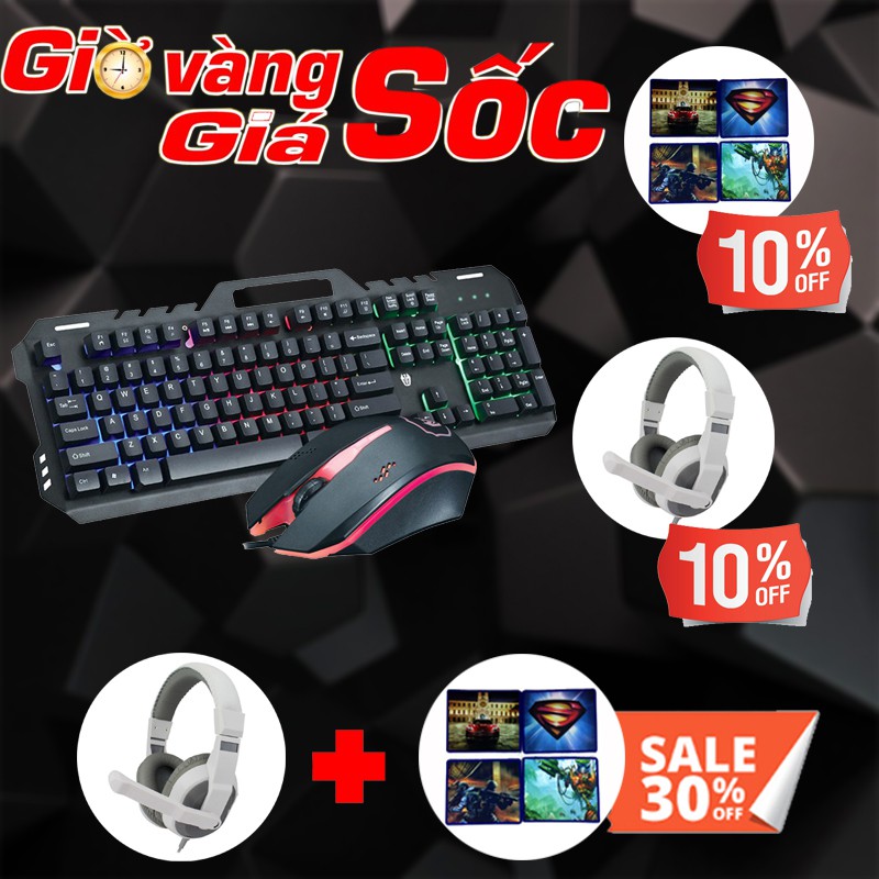 Bộ Bàn Phím Kèm Chuột Máy Tính Chuyên Game EWEDEN GAMING GT6 Viền Kim Loại