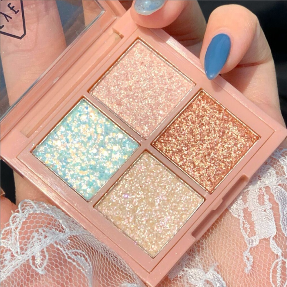 [Hàng mới về] Bảng phấn mắt 4 màu nhũ ngọc trai lấp lánh kháng nước
