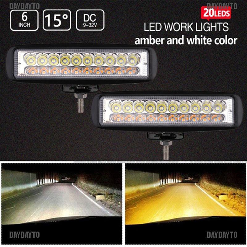 1 Thanh Đèn LED 6 &quot;60W Hai Màu Chống Nước Gắn Nóc Xe Hơi