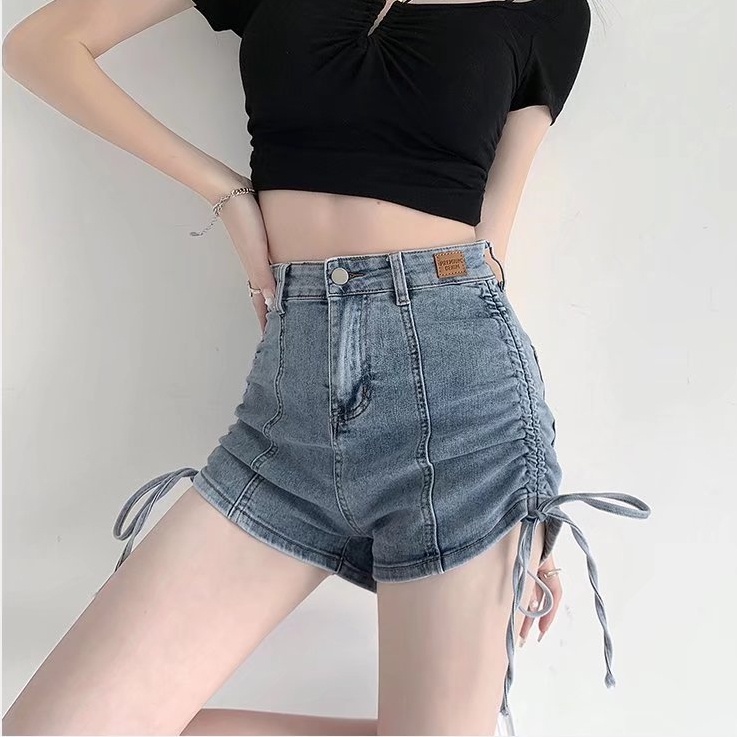 Quần Short Lưng Cao Rút Dây Kiểu Hàn Quốc Thời Trang Cho Nữ