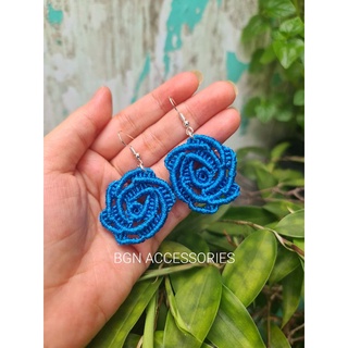 Hoa tai handmade hình hoa hồng tím