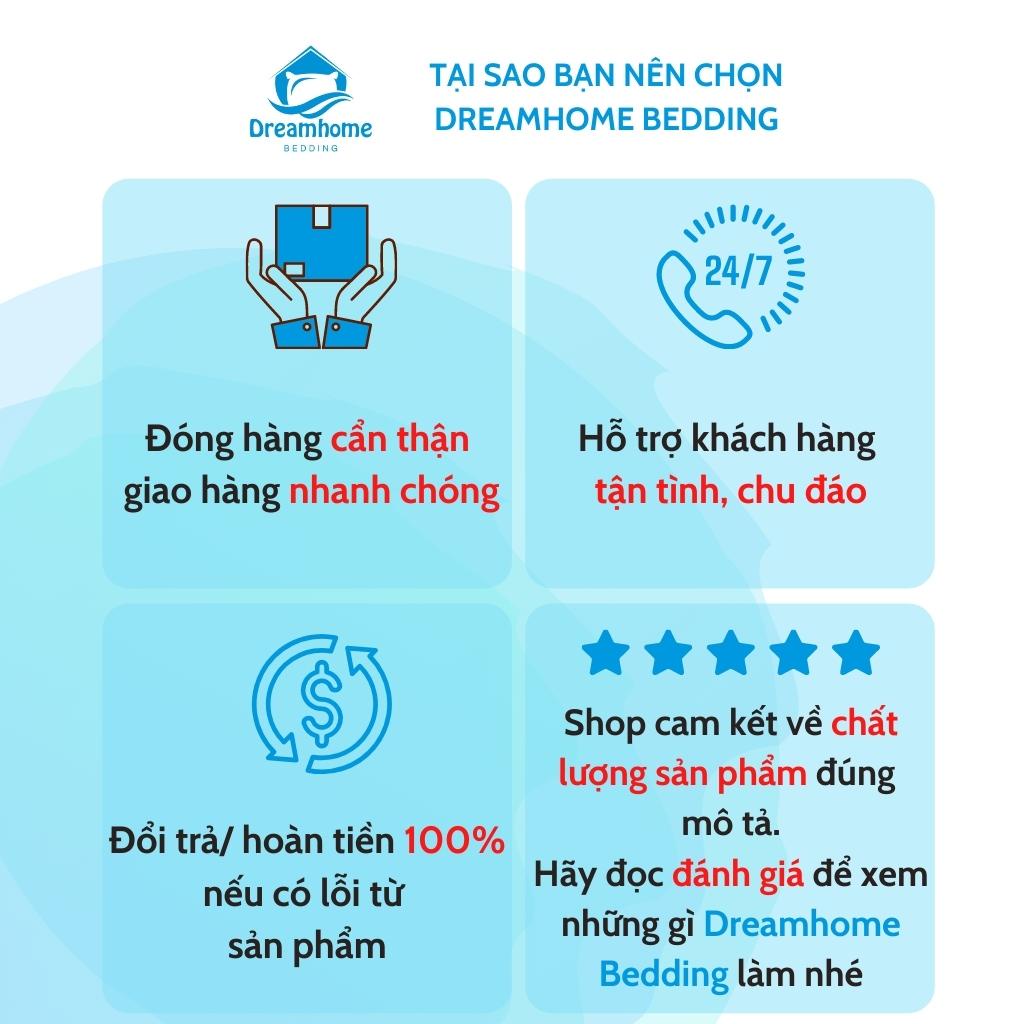 Vỏ gối nằm 50x70 Cotton hàn Dreamhome áo gối nằm có lót bông khóa kéo lót bông mỏng (1 cái) | BigBuy360 - bigbuy360.vn