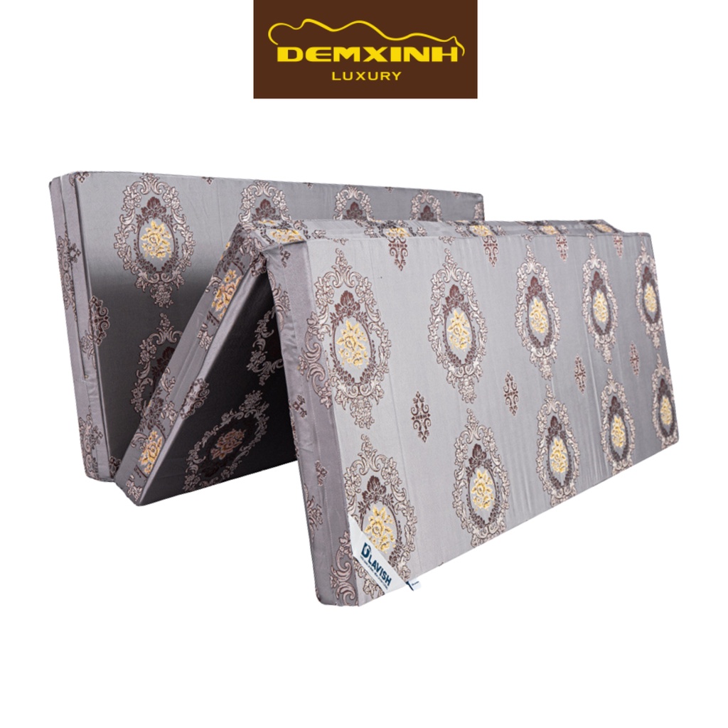 Nệm Dlavish bông ép vỏ dệt gấm gấp làm 3 tấm