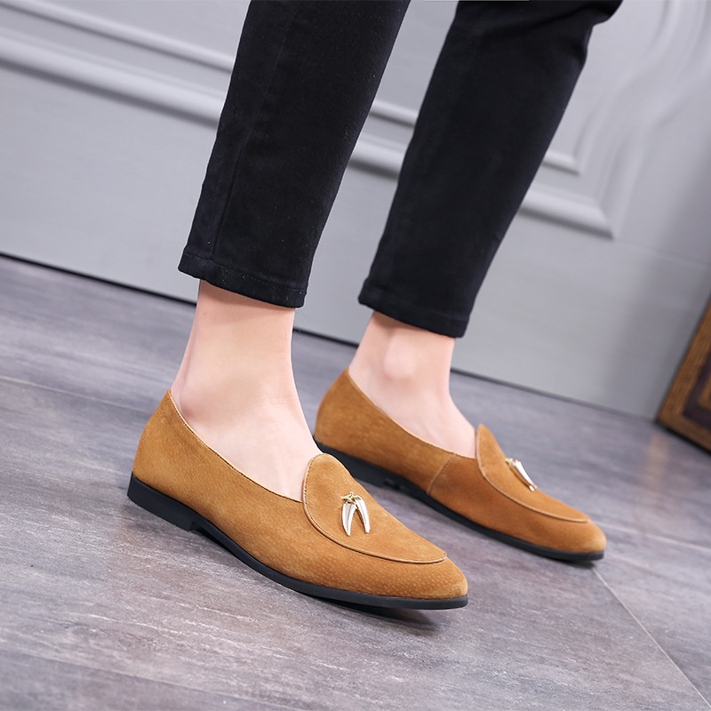 Giày Lười Da Lộn Phối Tua Rua Thời Trang Công Sở Cho Nam Size 37-44