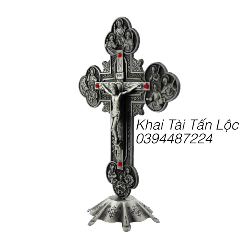 Thánh giá Chúa Jesus - Giêsu Công giáo cao 20cm để bàn , để xe trư tà bình an bạn Phước