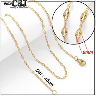 DÂY CHUYỀN NỮ INOX MẠ VÀNG LÁ ME CHẠM CHIẾU D037 - đẹp, không đen, chuẩn thời trang