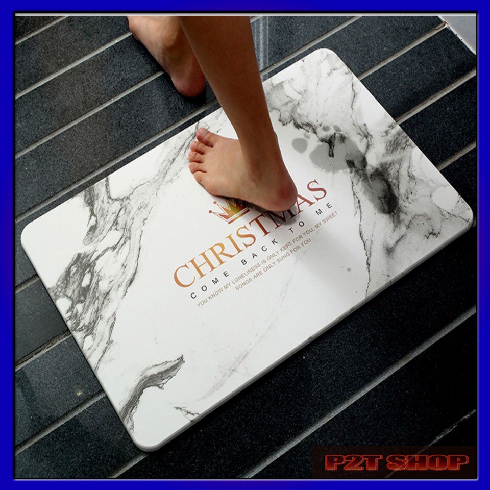 [ SIÊU THẤM HÚT] THẢM ĐÁ LAU CHÂN HOA VĂN SANG TRỌNG KÍCH THƯỚC 39x60x0.9cm