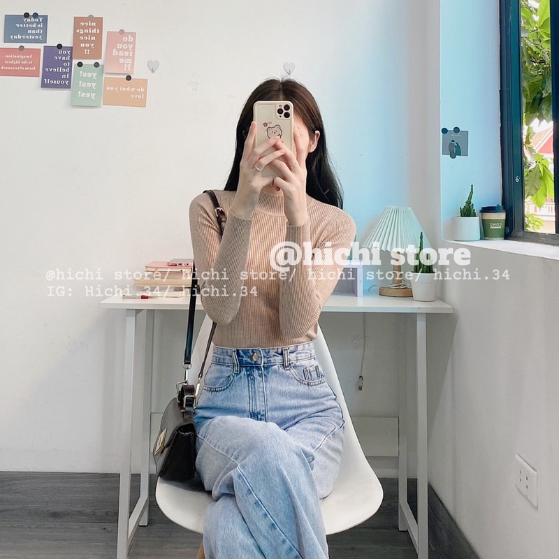 áo giữ nhiệt len body cổ 3 phân ảnh thật video chất len tăm xịn hichi | BigBuy360 - bigbuy360.vn