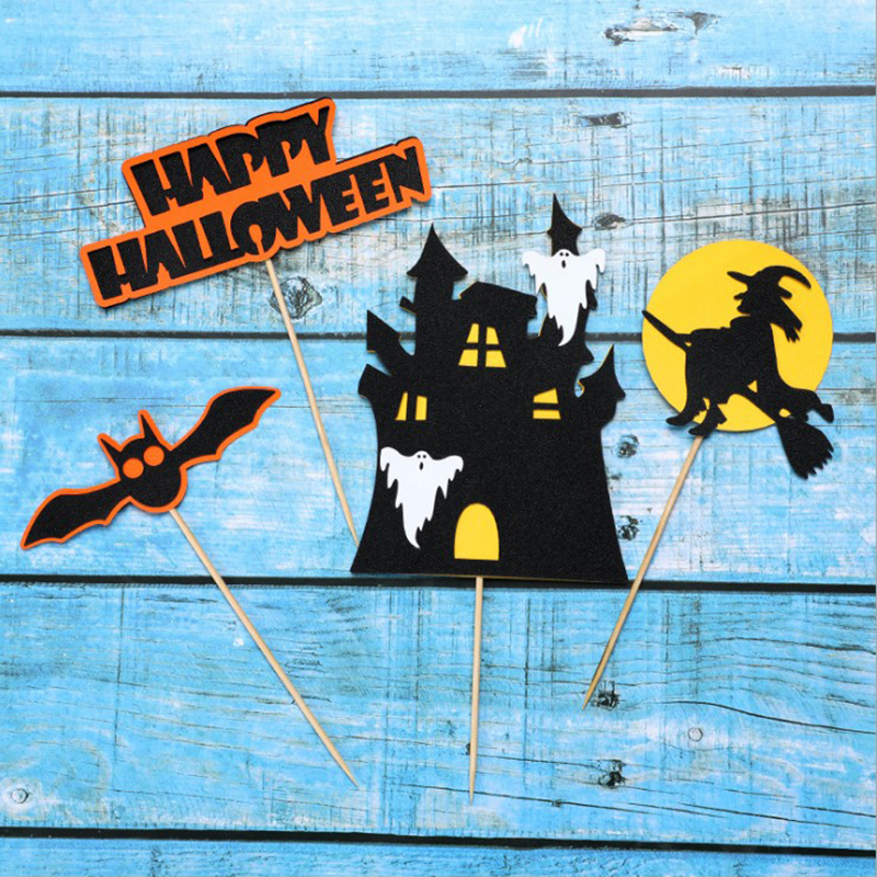 Topper Cắm Trang Trí Bánh Kem Cho Tiệc Halloween Thẻ