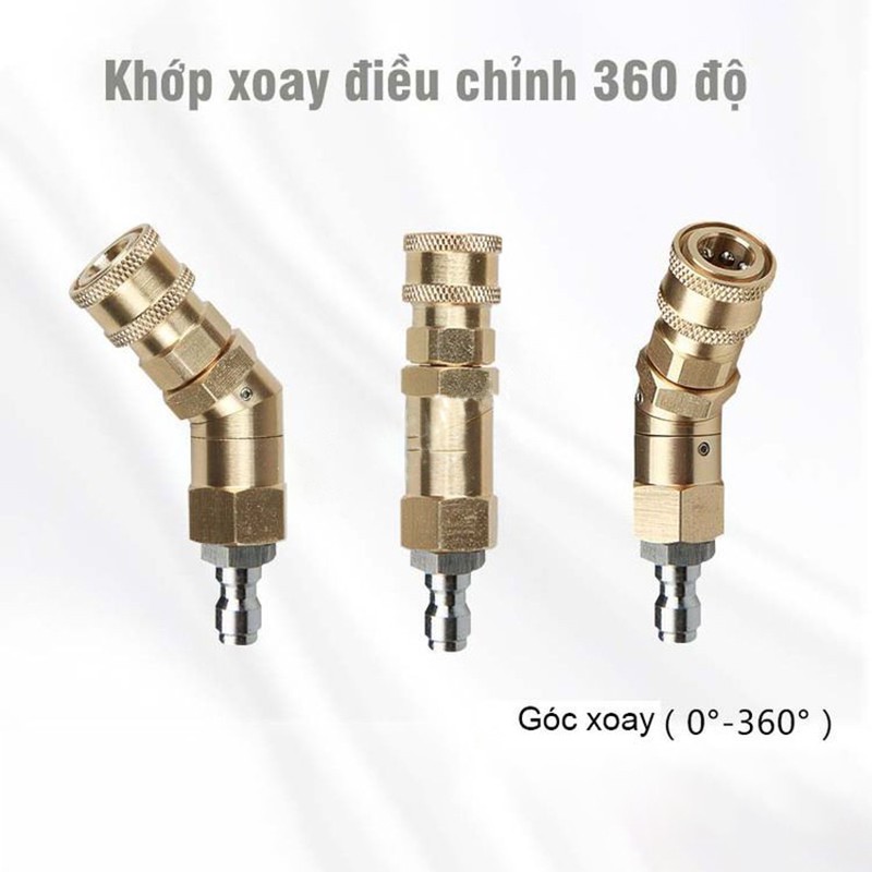 Khớp xoay điều chỉnh 360 độ nối béc súng xịt rửa xe áp - Ren nối nhanh 1/4 inch - đầu nối nhanh xoay 360 độ C0004-7