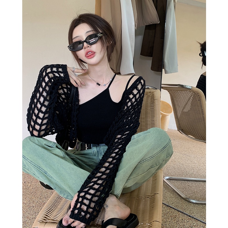 Áo Khoác cardigan Dệt Kim Tay Dài Chống Nắng Thời Trang Cho Nữ