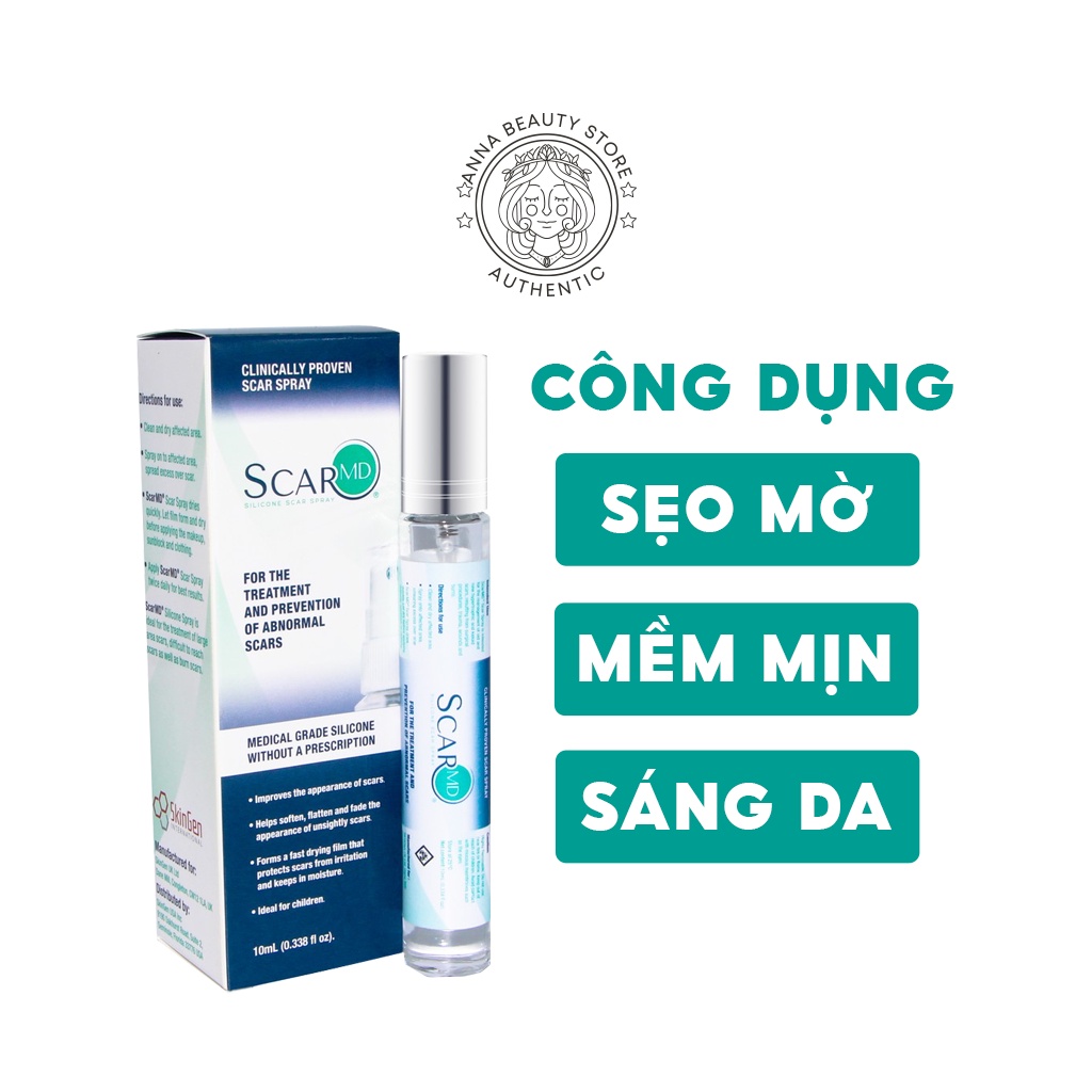 Spray ScarMD Silicone Spray 10ml - Gel Xịt Mờ Sẹo