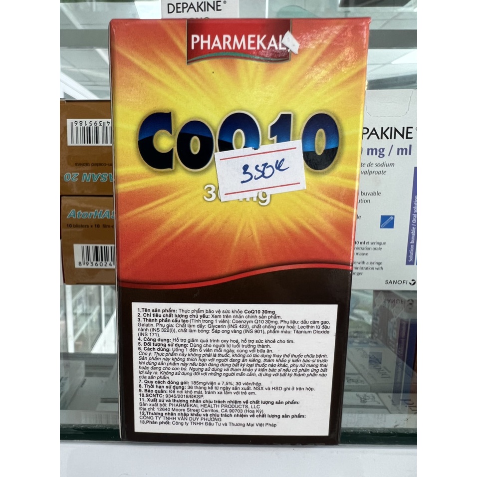 Viên Uống Hỗ Trợ Tim Mạnh, Tăng Khả Năng Miễn Dịch Chống Lão Hoá Coq10 Pharmekal 30 Viên