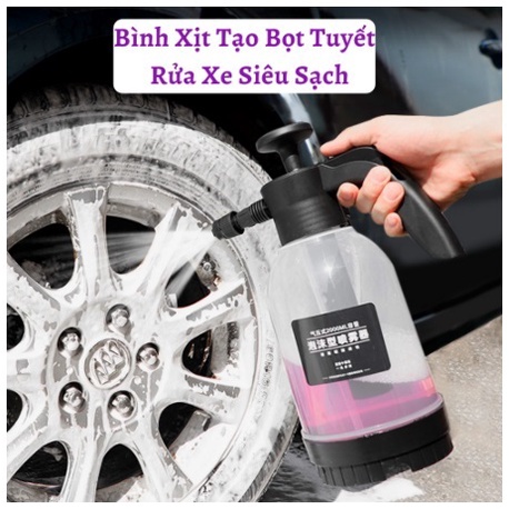 Bình xịt bọt tuyết rửa xe hơi, xe máy, tưới cây cầm tay dung tích 2000ml tiện dụng với 2 đầu phun