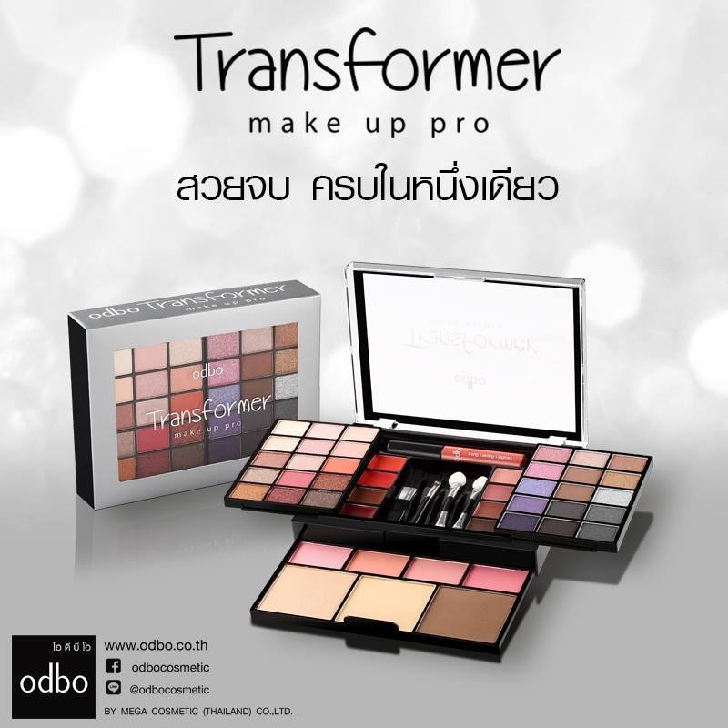 Hộp Phấn Mắt Trang Điểm Odbo Transformer Make Up Pro