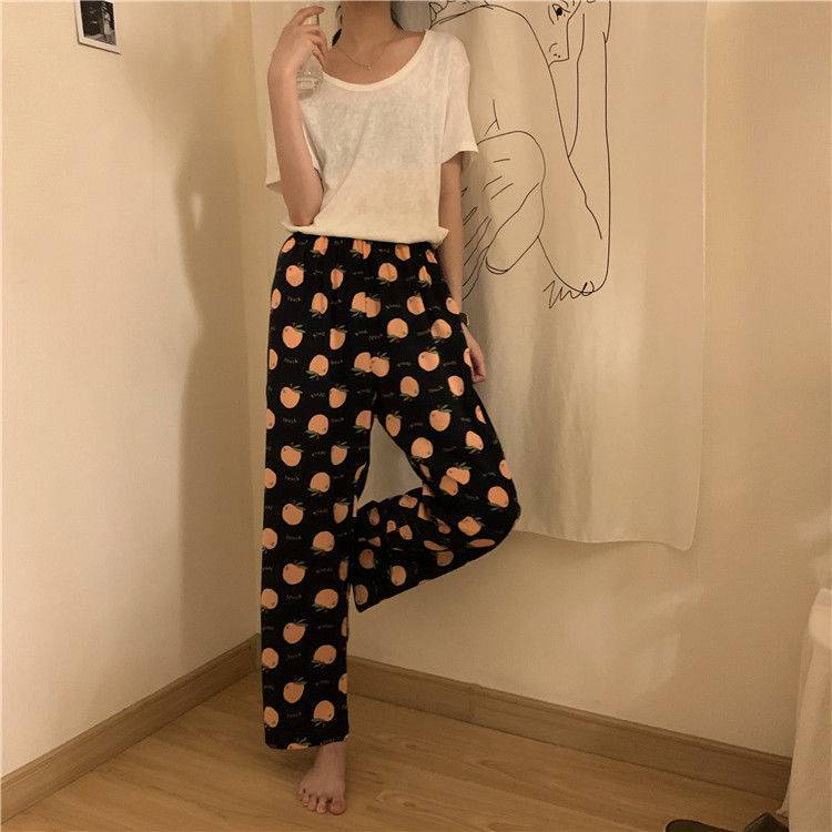 Ms.C💘 Quần dài mặc ở nhà in hình họa tiết hoạt hình thời trang mùa hè | BigBuy360 - bigbuy360.vn