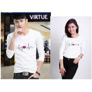 Áo thun đôi tay dài nhịp tim siêu hot